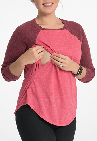 Raglan Cotton Nursing Tee robertwilsonassociates Nursing Apparel 