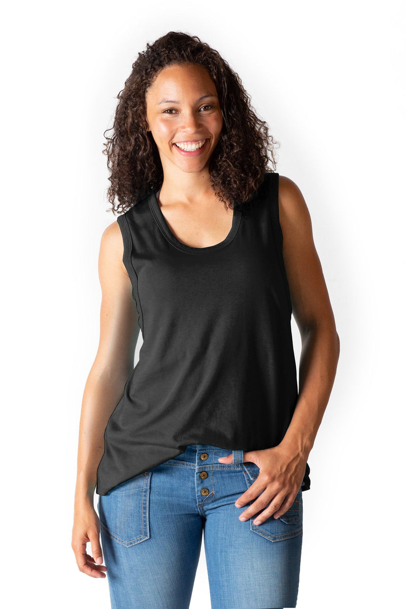 Flowy All Day Nursing Tank - 4 Colors Bun Signature Nursing Tank Top robertwilsonassociates Nursing Apparel small 2/4 black 