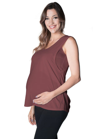 Flowy All Day Nursing Tank - 4 Colors Bun Signature Nursing Tank Top anekantsquick Nursing Apparel large 10/12 marsala 