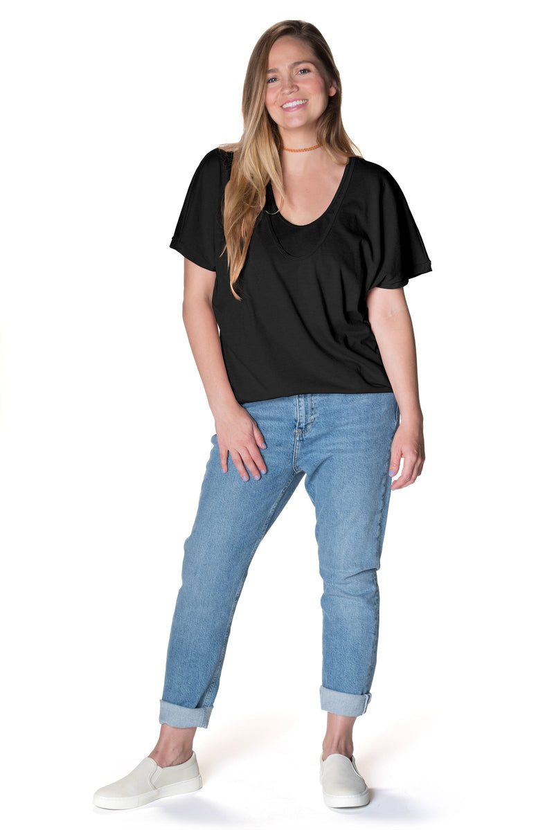 Feelin' Free Circle Tee Tee Shirt anekantsquick Nursing Apparel medium 6/8 black 