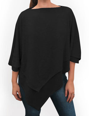 Asymmetrical Nursing Poncho anekantsquick Nursing Apparel 