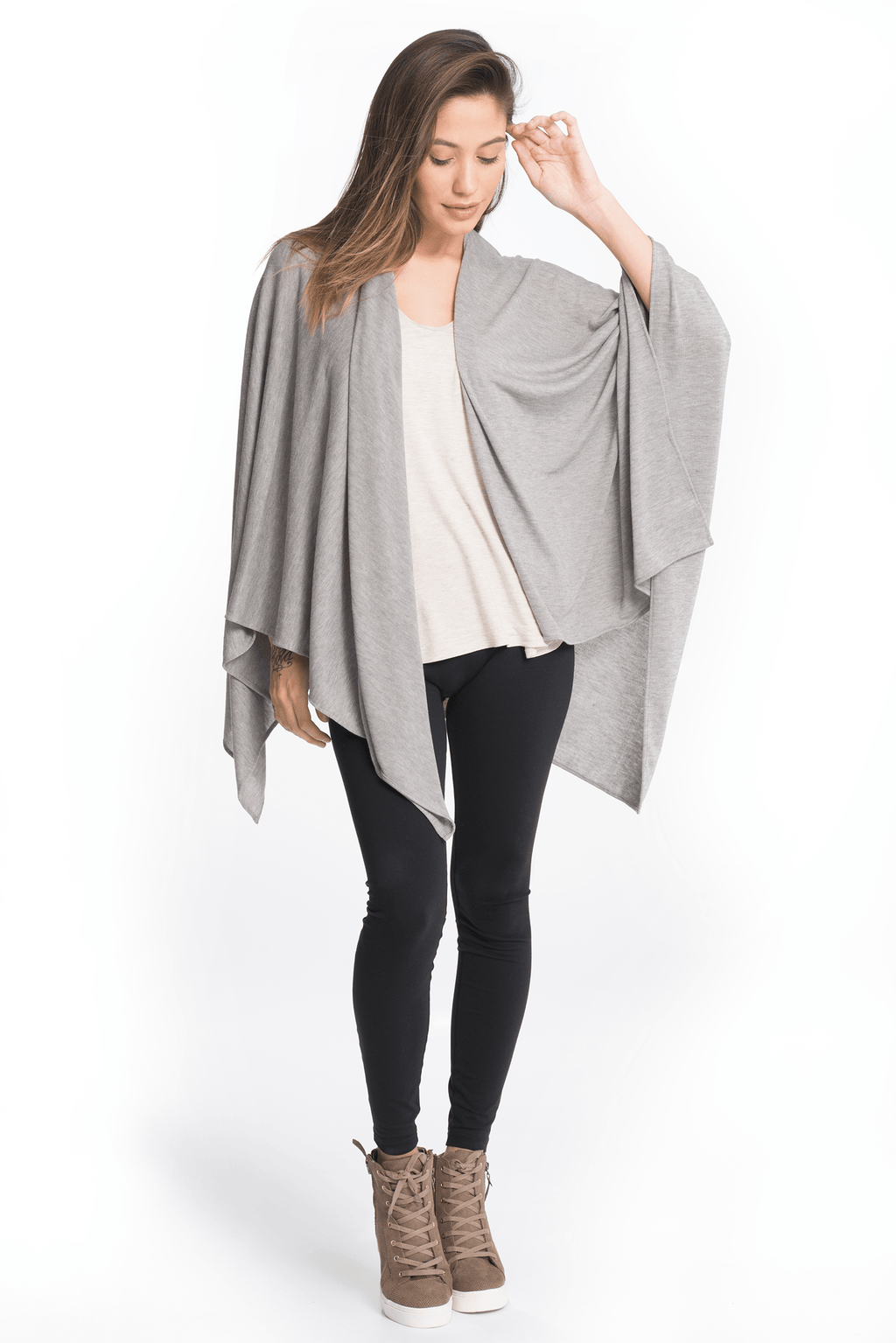 Three Ways Wrap - 2 Colors Wrap robertwilsonassociates Nursing Apparel one size heather gray 