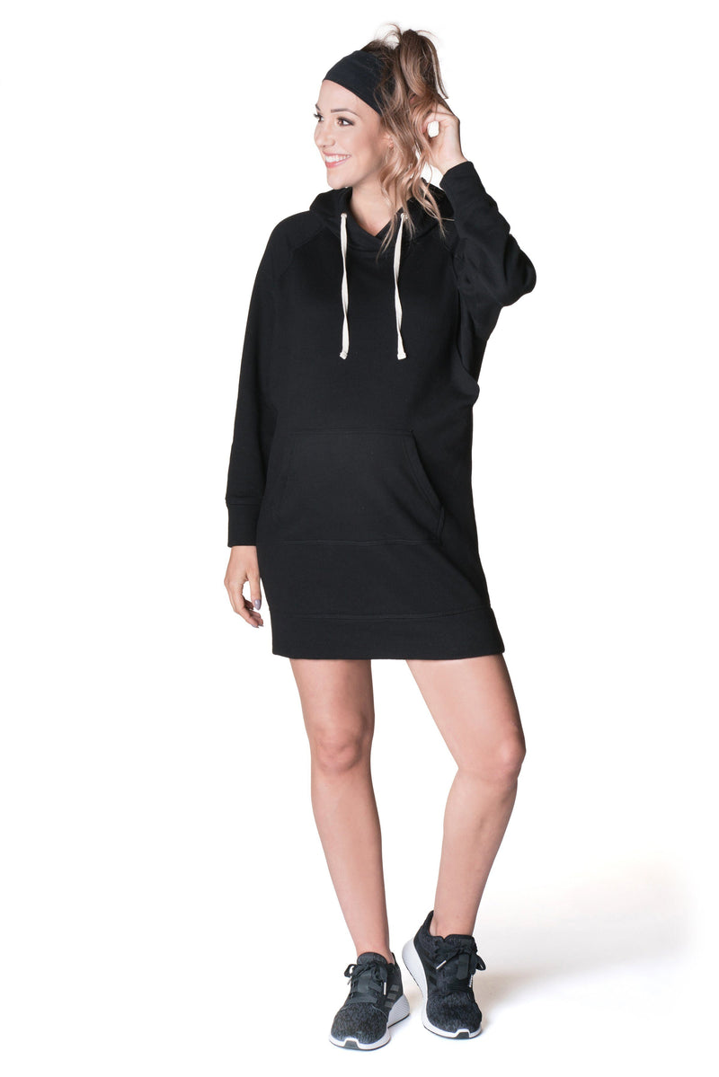 Relaxed Hoodie Nursing Dress Dress anekantsquick Nursing Apparel XS 0/2 black 