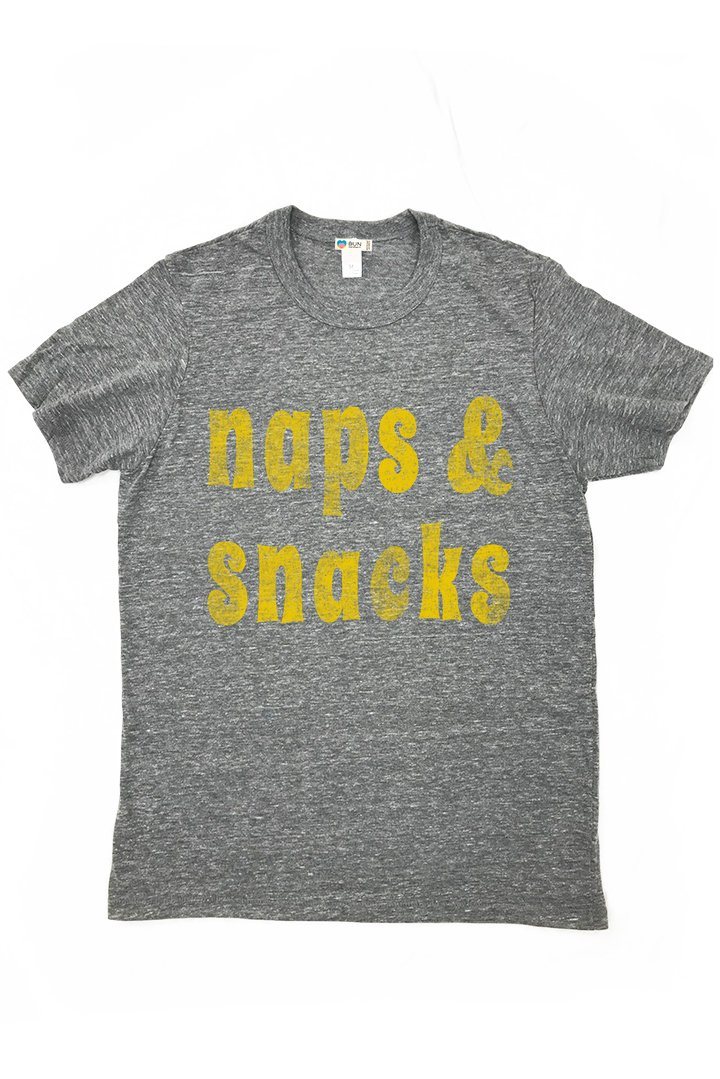 Naps and Snacks Triblend Graphic Tee Shirt Tee Shirt anekantsquick Nursing Apparel S heather gray 