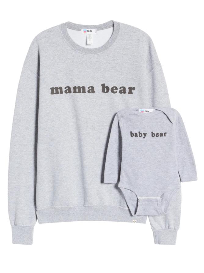 Mama Bear Mommy and Me Set Baby One-Pieces robertwilsonassociates Nursing Apparel mom small / NB onesie 