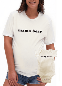 Mama and Baby Bear Matching Tee Set robertwilsonassociates Nursing Apparel S mama / 0-3 onesie Ivory 