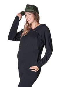 Active Light anekantsquick Nursing Pullover Hoodie Hoodie anekantsquick Nursing Apparel small 2/4 black 