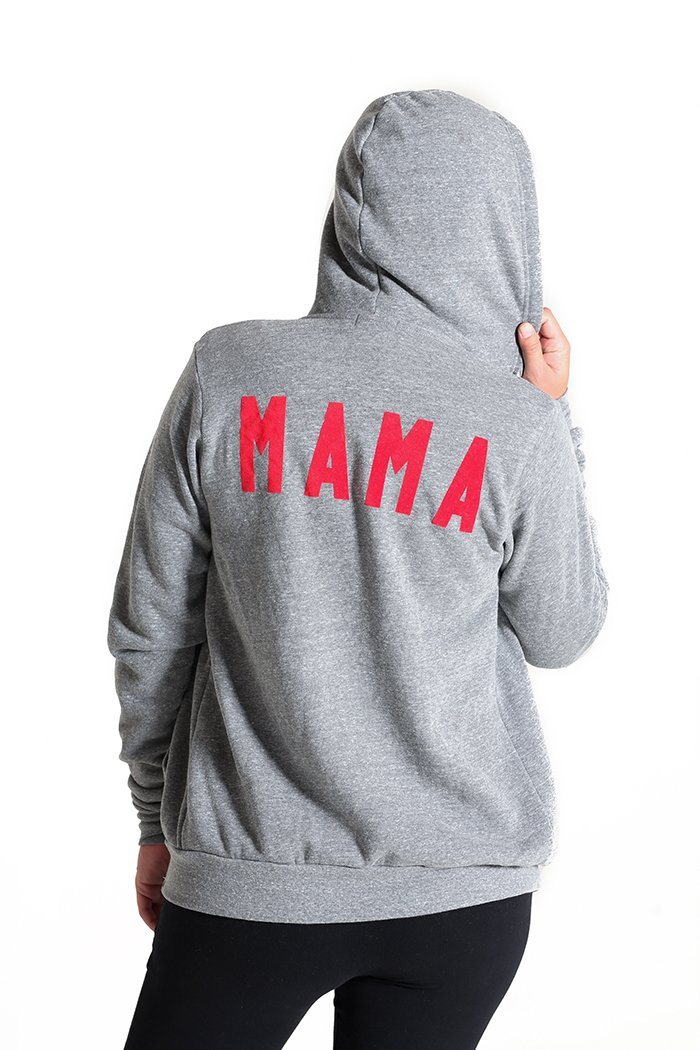 Gray MAMA Hoodie Hoodie robertwilsonassociates Nursing Apparel 