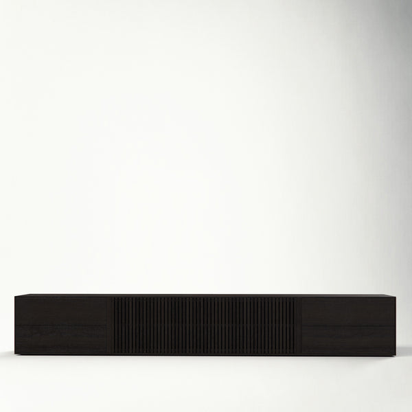 Garbutt Entertainment Unit - Dellis Furniture 1 Door 2 Drawers - 1200 x 450 x 500 / Tasmanian Oak / Black Paint - 1