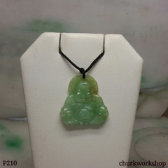 Light green jade happy Buddha pendant