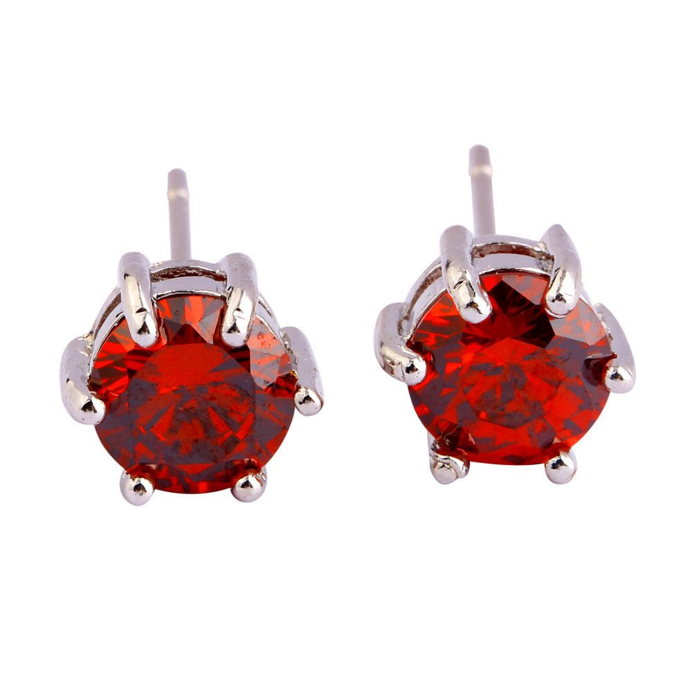 garnet stud earring