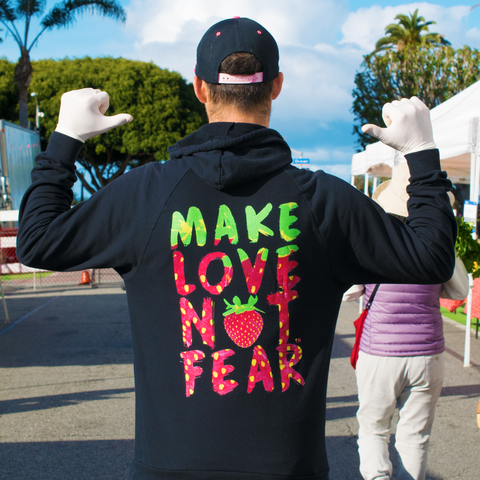 Nathan Donahoe, CEO make love not fear Santa Monica Farmers Market