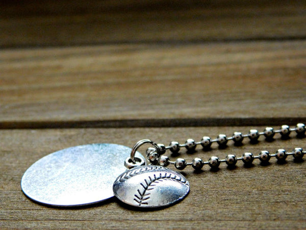 Personalized Your Name Baseball Bottle Cap Necklace & Chain Custom Any Name 