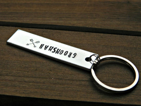 Personalized Leather Keychain Groosmen Gift Customized Keychain Wedding Gifts. Wedding Party Favor for Groomsmen
