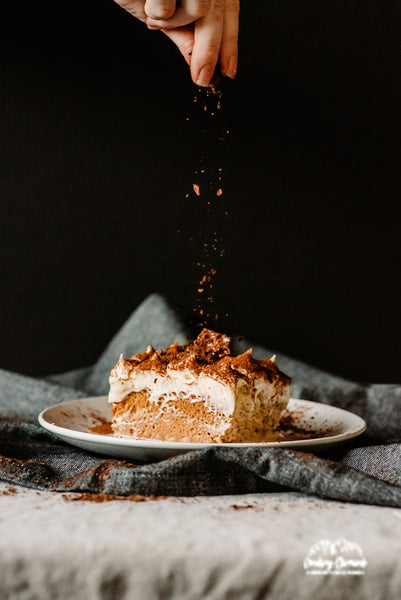 Tres Leches Tiramisu Sprinkling Cocoa Powder