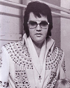 Elvis Blue Nail Jumpsuit Elvis on Tour ankh cross necklace Egyptian