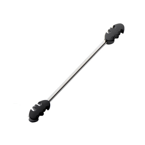 Batman Shield Logo Industrial Barbell With Black Batman Shield Ends DC Comics