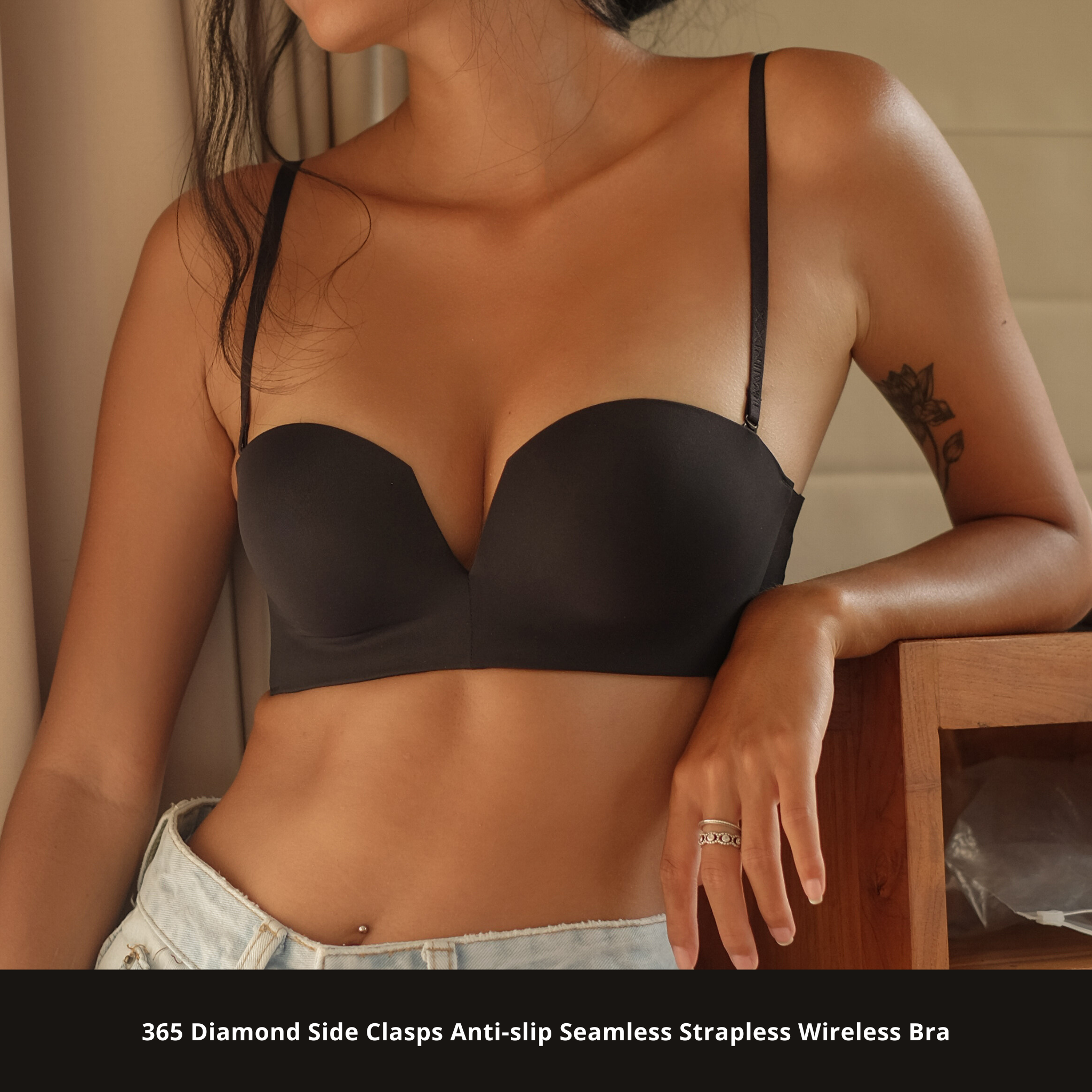 Guide to wearing the 365 Diamond Side Clasp Anti-Slip Seamless Straple