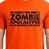 The Hardest Part about a ZOMBIE APOCALYPSE will be Pretending I'm Not EXCITED Heavy Cotton T-Shirt. Unisex, Ladies and Youth Sizes