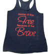 4th of July party, Home of the Free because of the Brave, Womens Tank Top, Independence day, Patriotic graphic USA print Tank Top