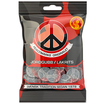 Mansikka/Lakritsi Rauhanmerkit (80g) Mansikka/Lakritsi Rauhanmerkit (80g)
