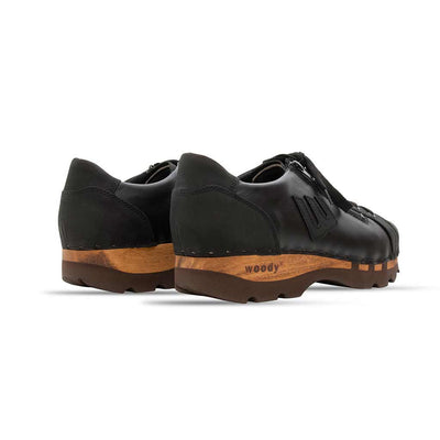 jack, clog sneakers für herren mit biegsamer nachhaltiger holzsohle, farbe: nero-schwar (nappa-glattleder), holzclogs woody, woody schuhe, woody shoes, handgemachte holzschuhe aus österreich, kärnten