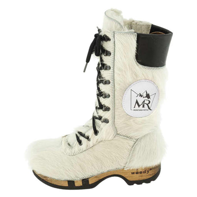 ROSANNA FELL x MONTANA ROYAL - clogs damen rosanna fell weiss fellstiefel. stiefel, winterclog, winterclogs. damenstiefel clogs weiss. damen fellschuhe bestellen, fellclogs, weisse fellstiefel mit holzschuhe, holzclogs fell kaufen.