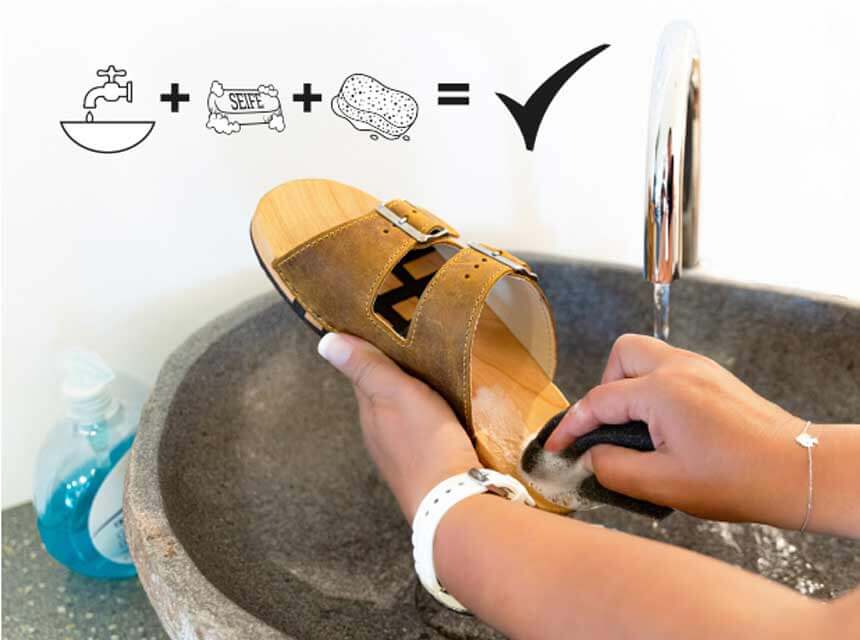 woody clog - sole cleaning