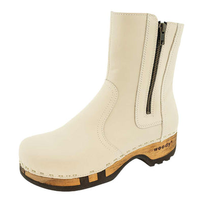 Veronika-Damen-Clog-Stiefelette-woody-farbe: creme (naturweiss), ganzjahres, kalbslederfutter