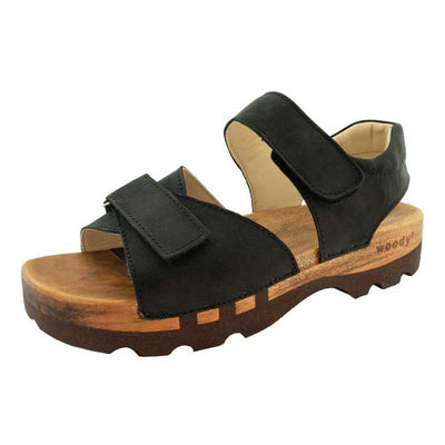 felix, farbe: nero alias schwarz-sandalen-clogs-herren, mit biegsamer nachhaltiger weidenholzsohle, holzclogs woody, woody schuhe, woody shoes, handgemachte holzschuhe aus österreich, kärnten