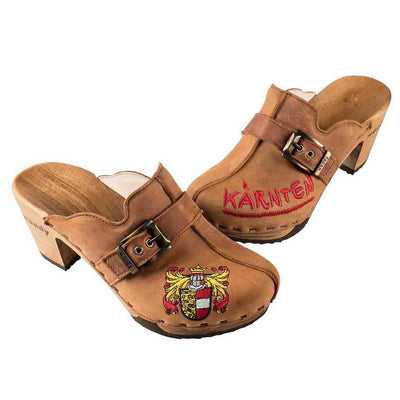 florentina_kaernten-farbe: tabacco alias braun, clogs damen mit biegsamer nachhaltiger Holzsohle,holzclogs woody, woody schuhe, woody shoes, handgemachte holzschuhe aus österreich, kärnten