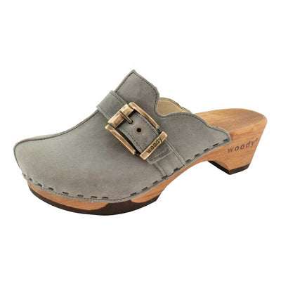 florentina-farbe: jeans (grau), clogs damen mit biegsamer nachhaltiger Holzsohle,holzclogs woody, woody schuhe, woody shoes, handgemachte holzschuhe aus österreich, kärnten