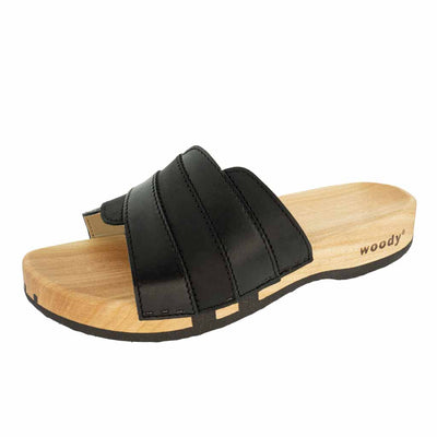 modell-jenny-farbe: nero-schwarz_clogs pantoletten damen mit biegsamer nachhaltiger weidenholzsohle, holzclogs woody, woody schuhe, woody shoes, handgemachte holzschuhe aus österreich, kärnten