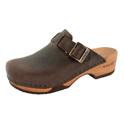 manu, clogs damen mit biegsamer nachhaltiger holzsohle, der bestseller, farbe: caffe-braun, holzclogs woody, woody schuhe, woody shoes, handgemachte holzschuhe aus österreich, kärnten