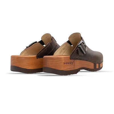 leon, clogs herren mit biegsamer nachhaltiger holzsohle, farbe: caffe-braun, holzclogs woody, woody schuhe, woody shoes, handgemachte holzschuhe aus österreich, kärnten