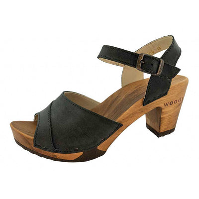 yara, sandaletten clogs damen mit biegsamer nachhaltiger holzsohle, der bestseller, farbe: nero-schwarz, holzclogs woody, woody schuhe, woody shoes, handgemachte holzschuhe aus österreich, kärnten