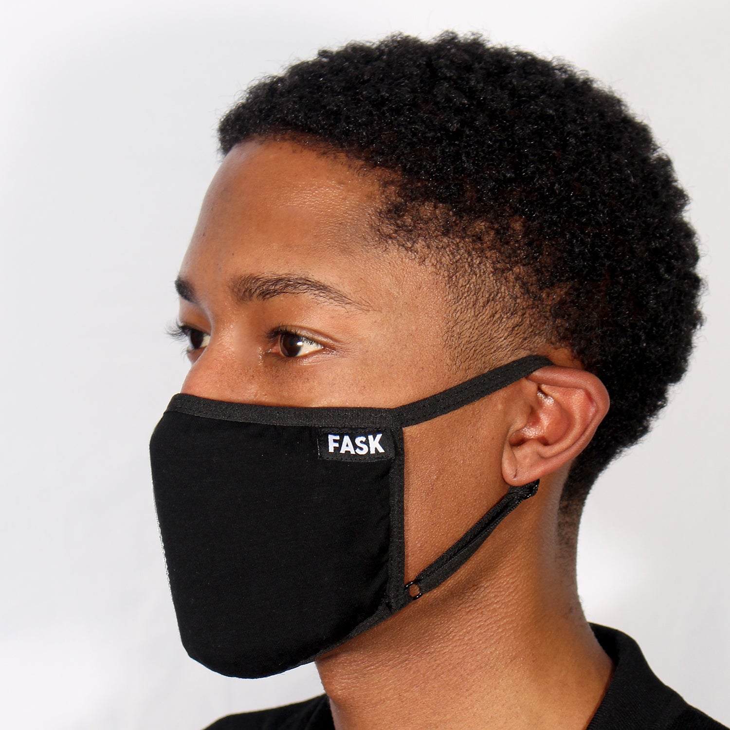 FASK Peace Cotton 2.0 Stoned Mask with Interchangeable Filter and Adjustable Size Strap-Black