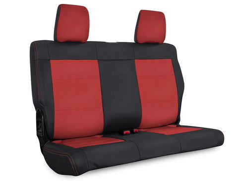 Rear Seat Cover for '11–'12 Jeep Wrangler JK, 2 door - Black and red
