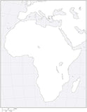 Africa Black & White Blank Outline Map