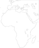 Africa Black & White Blank Outline Map