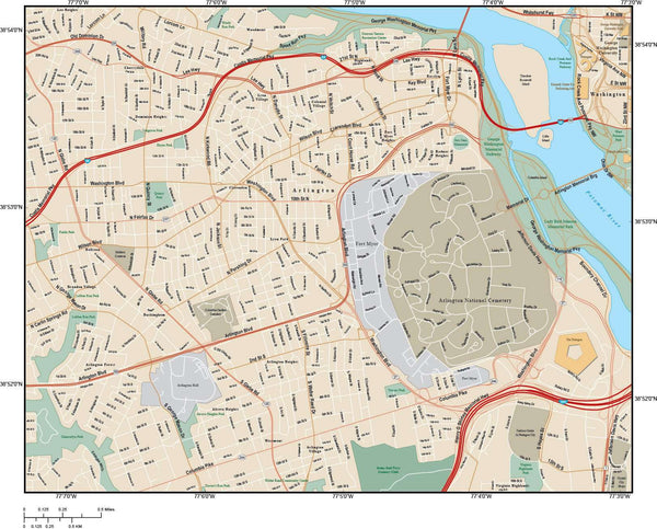 Arlington Va Map In Adobe Illustrator Vector Format Map Resources 2761