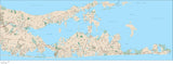 Hamptons  Long Island  NY Map with All Local Streets