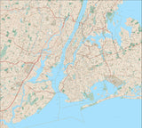 New York City, NY - Metro Area with All Local Streets