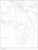 Africa Black & White Map with Countries
