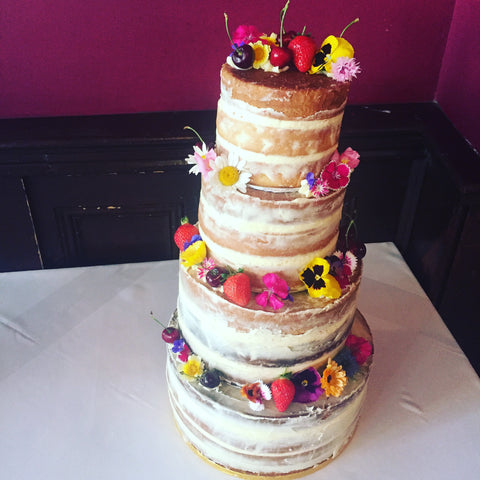 Naked Cake with Edible Flowers