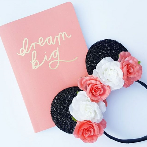 minnie mouse ears with flower crown disney accessories disneyland disneybound ears