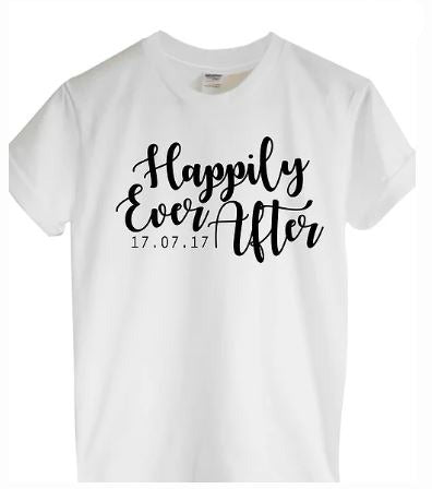 happily ever after tee custom wedding date