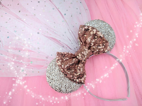 rose gold minnie mouse veils