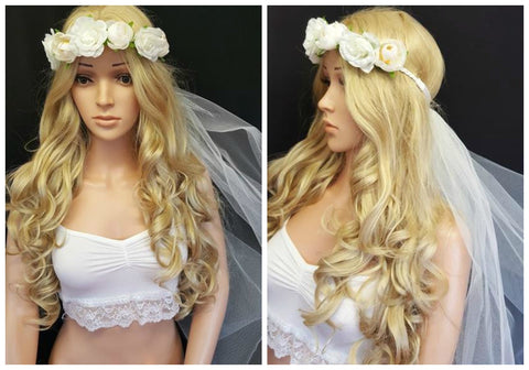 Girls Weekend Festival Hens Bride Veil Flower Crown