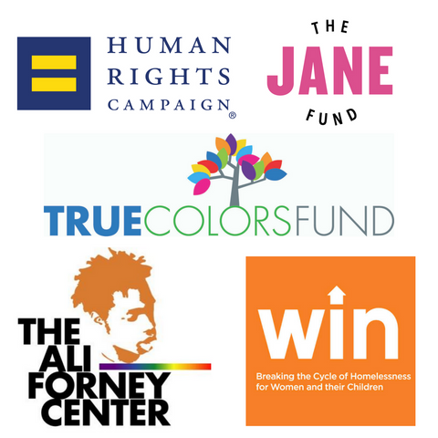 Human Rights Campaign, The Jane Fund, The True Colors Fund, The Ali Forney Center, Women In Need